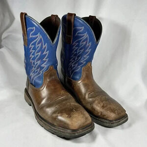 Ariat Work Steel Toe Size 8EE Boots Cowboy Work Outdoors Blue Pull On